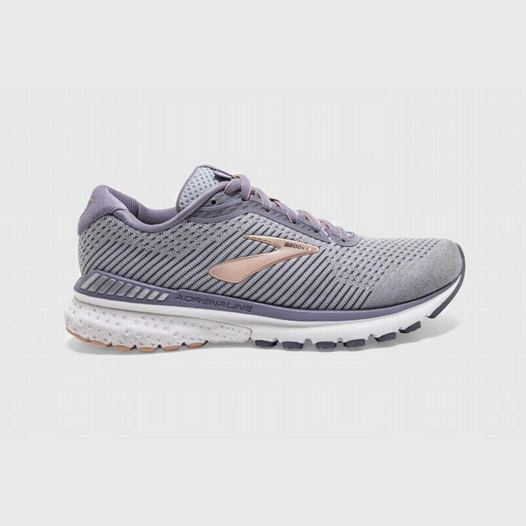 Brooks Adrenaline Gts 20 - Zapatillas Running Asfalto Mujer - Gris / Blancas / Moradas (HI7536814)